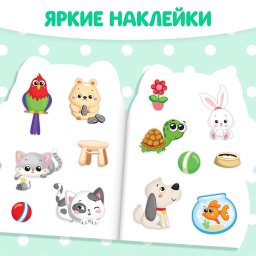 Раскраска детская «Котёнок», 12 стр., с наклейками