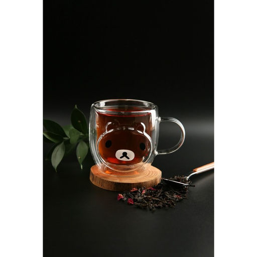 Кружка с двойными стенками «Панда», 300 мл, стекло, прозрачная