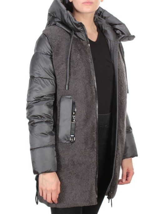 D6816 DARK GRAY Куртка зимняя женская KARERSITER (200 гр. холлофайбера) - Fashion фото 6
