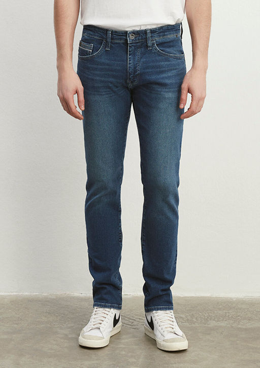 Jake Mavi Pro Golgeli Indigo Mavi Jean Pantolon фото 3