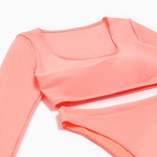 Купальник раздельный с длинным рукавом женский MINAKU, персиковый, размер 42