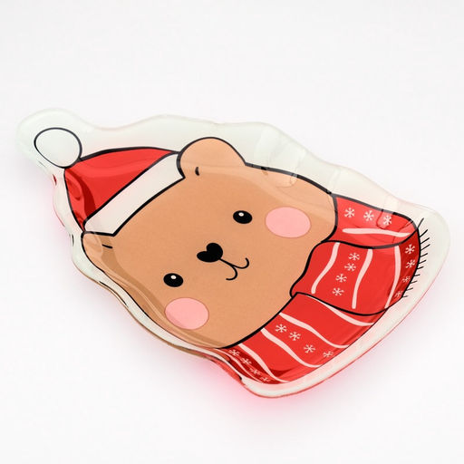 Тарелка новогодняя плоская «Медведь», 13.8×20.5 см