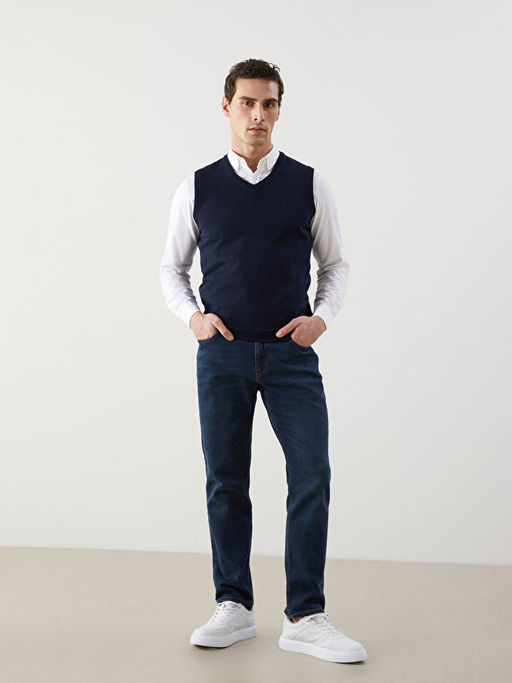 V Yaka Erkek Triko Yelek