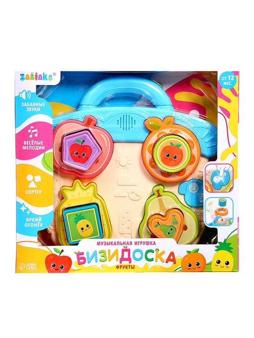 Музыкальная игрушка «Бизидоска. Фрукты», звук, свет, МИКС