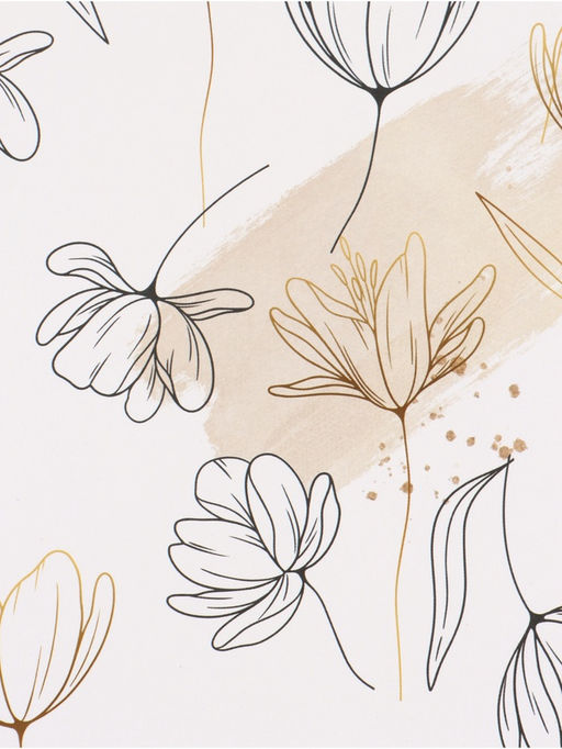 Цена за 10 шт. Бумага упаковочная, глянцевая « Цветочный нюд», 40×60 см