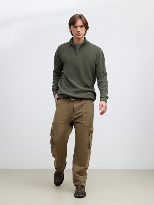 Dik Yaka Erkek Triko Kazak