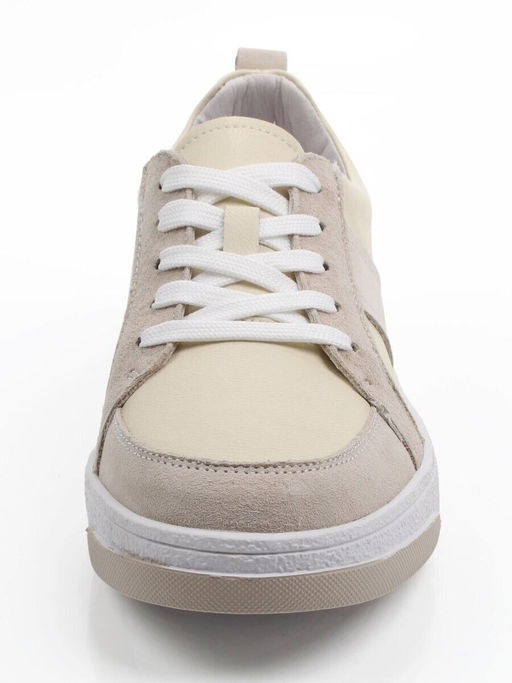 03-C934-4 BEIGE Кеды кожаные женские (натуральная кожа, натуральная замша)