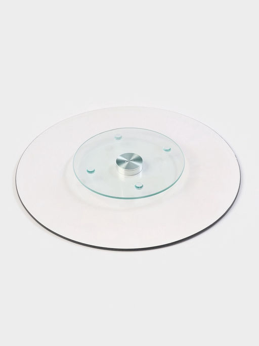 Подставка для торта Доляна «Марбл чёрный», d=32 см, вращающаяся, стекло, чёрная