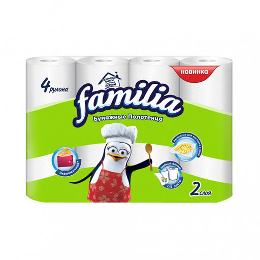 Полотенцабумажное FAMILIA Classic двухслойное (4 шт./упак) арт. 5070610
