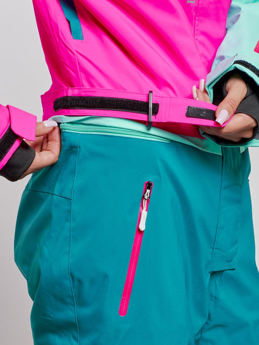 Горнолыжный комбинезон женский зимний бирюзового цвета 2327Br