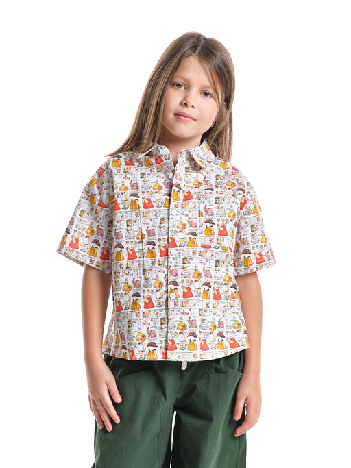 Рубашка для девочки 33-58763 цветной - Mini maxi фото 4