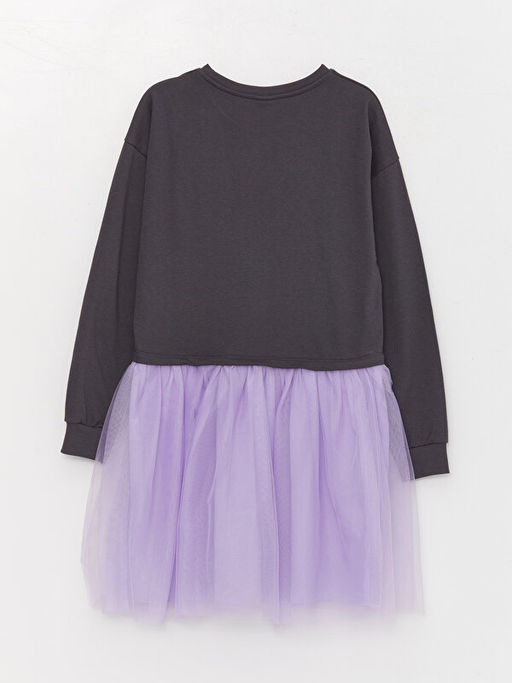 Bisiklet Yaka Bask?l? Uzun Kollu K?z ?ocuk Elbise - Waikiki фото 2