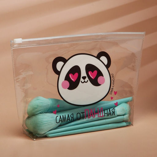 Цена за 2 шт. Косметичка из прозрачного PVC 21×2×14 см «Самая отПАНДная»