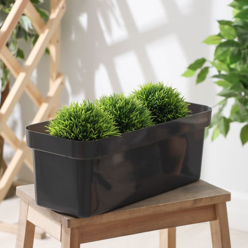 Ящик балконный для цветов «Эко», 8 л, 40×17×15.5 см, пластиковый, цвет тёмный гранит