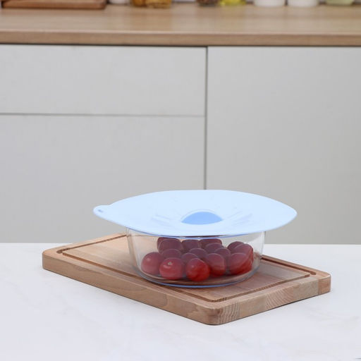 Крышка для хранения Доляна «Симпл», d=21 см, силикон, голубая