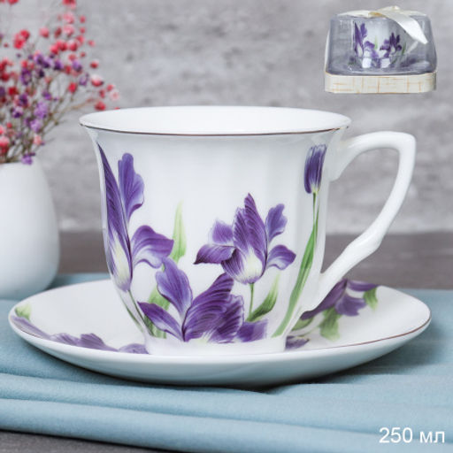 Чайный набор 2 предмета 250 мл PVC / GF3-2PV /уп 36/ костяной фарфор - Галеонтрейд фото 8