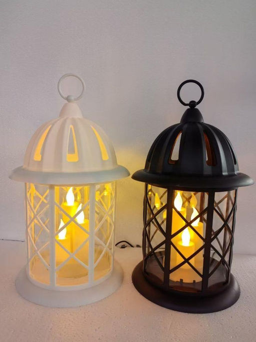 Большой рождественский фонарь, LED, ТРИ свечи, USB - 1000 деталей фото 2