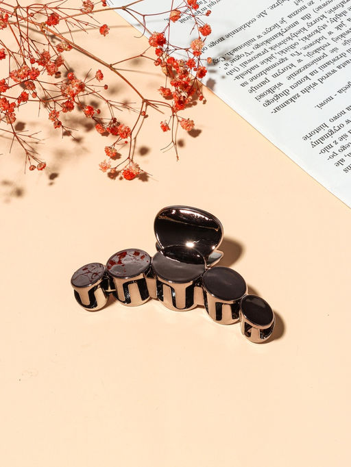 Цена за 12 шт. Крабик для волос «Глянец люкс», круги, 9 см, МИКС