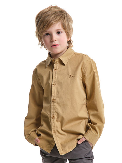 Стильная рубашка для мальчика 33-НМ02А хаки - Mini maxi фото 4