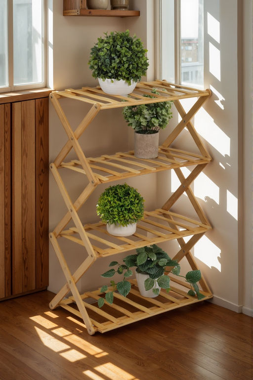 Стеллаж универсальный, 4 полки, 50×25×68 см, напольный, открытый, Greengo