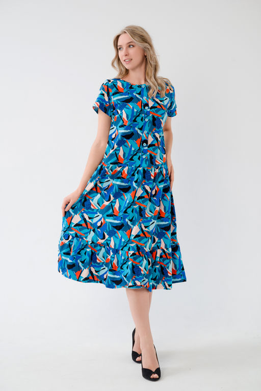 Платье женское из кулирки Кармелита осколки - Амадэль фото 3