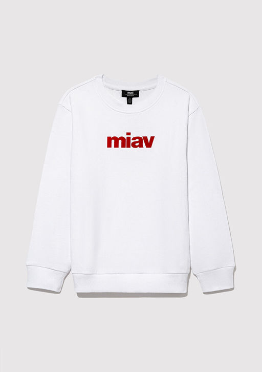 Miav Bask?l? Beyaz Sweatshirt - Mavi фото 3