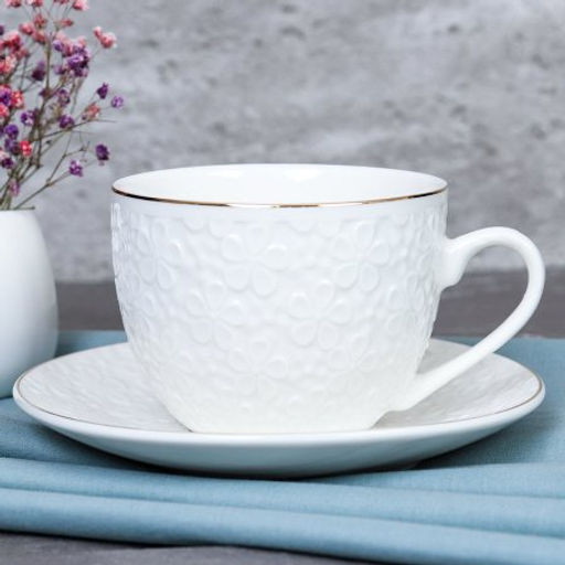 Чайный набор 12 предметов 250 мл / GA4-12G /уп 8/ цветочная фактура костяной фарфор - Галеонтрейд фото 3