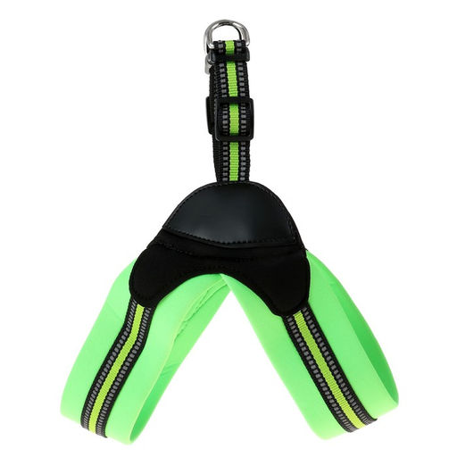 Шлейка супермягкая со светоотражающей прошивкой, обхват 48-54 см, зелёная - Пижон фото 2