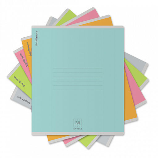 Цена за 5 шт. Тетрадь общая ученическая ErichKrause Nature Colors, 36 листов, клетка_MIX-PACK