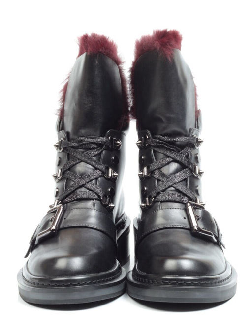 01-H001-3637-N380K BLACK Ботинки демисезонные женские (натуральная кожа, байка)