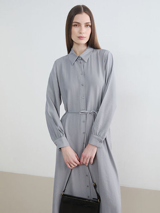 Dokulu Ku?akl? G?mlek Elbise