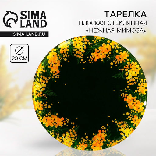 Тарелка плоская Нежная мимоза, d=20 см