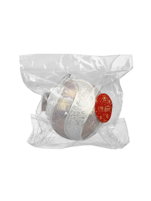 Цена за 2 шт. Ёлочный шар новогодний d=10 см Карнавал премиум, серебристо-белый - Зимнее волшебство фото 3