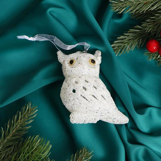 Ёлочная игрушка Зимнее волшебство. Снежная сова, 610 см, белый  фото 2