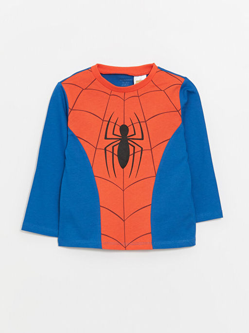 Bisiklet Yaka Spiderman Bask?l? Erkek Bebek Ti??rt ve E?ofman Alt 2li Tak?m - Waikiki фото 2