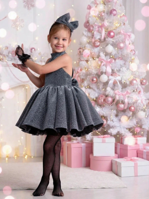 ПЛ597-Л Платье Звездное сияние ЦВЕТ: ТЕМНО-СЕРЫЙ