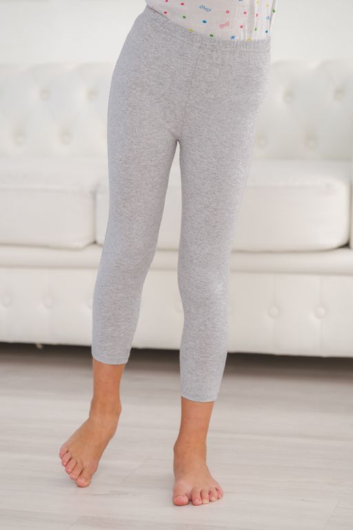 Легинсы детские из кулирки с лайкрой серый меланж - Амадэль фото 4