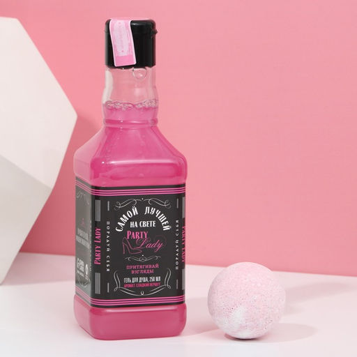 Подарочный набор косметики Party Lady, гель для душа виски 250 мл и бомбочки для ванны 4?40 г, Чистое счастье  фото 2