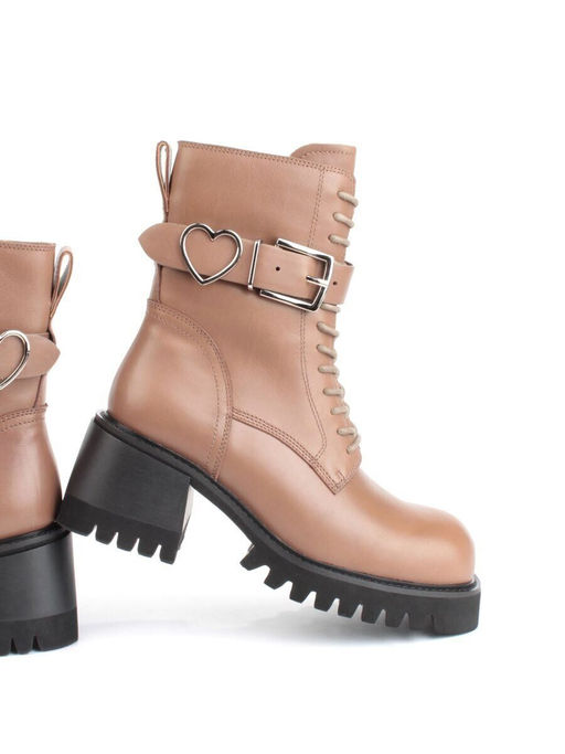 01- GZ6115-G71 BROWN Ботинки демисезонные женские (натуральная кожа)