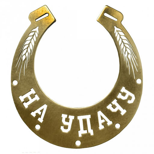 Сувенир (подкова) металлический "На удачу" 13,3х14,4х3см, черный (Россия)