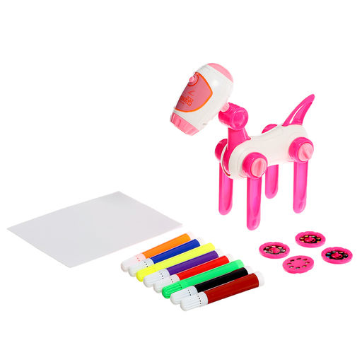 Проектор-лампа для рисования Космическая собачка, 4 слайда, 32 картинки, 8 фломастеров, МИКС - Zabiaka фото 10