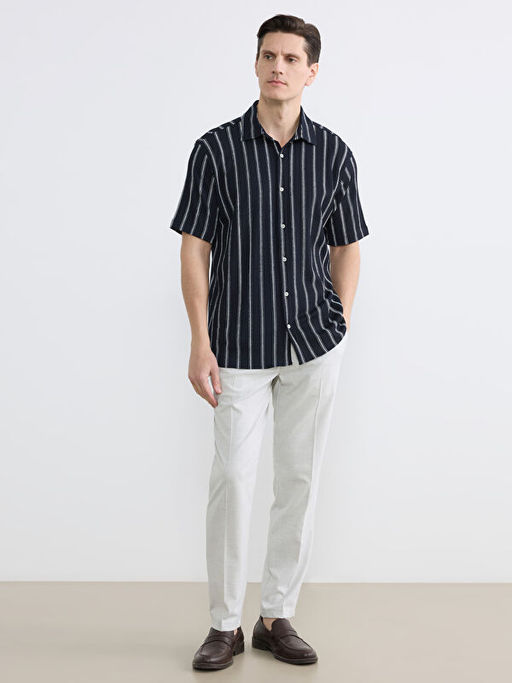 Regular Fit ?izgili Erkek G?mlek