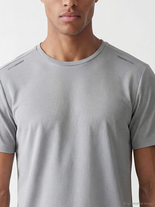 Bisiklet Yaka Erkek Spor Ti??rt