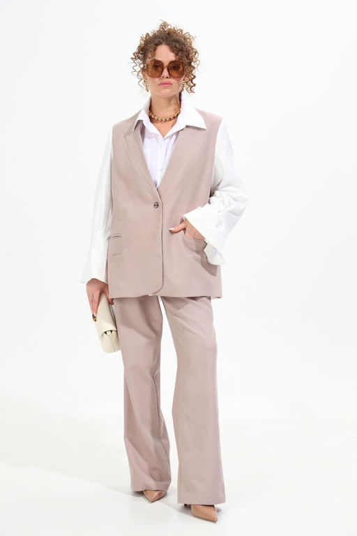 Жакет NIKVA н951-4 молоко+песок  фото 4