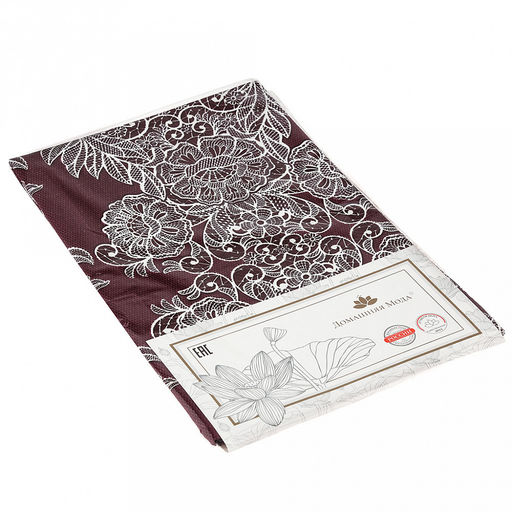 Дорожка столовая, сервировочная 50х150см "Кружева" бордо, хлопок "Премиум" 236г/м2, упаковка классическая 28х41см, "Домашняя мода" (Россия)
