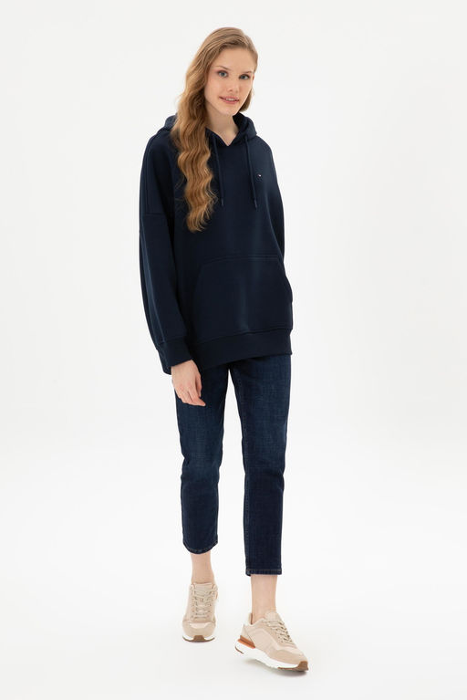 Kad_n Lacivert Basic Sweatshirt Sepette S_rpriz _ndirim - U.s. polo assn фото 4
