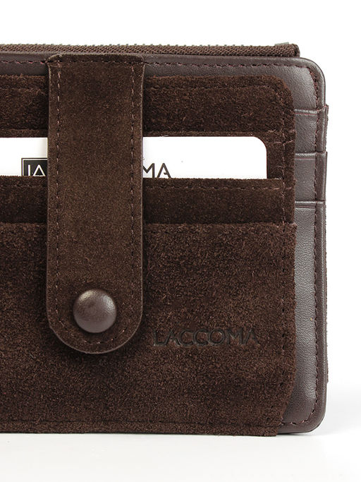 LACCOMA кредитница LA-6525-Z-темно-коричневый натуральная замша фото 3