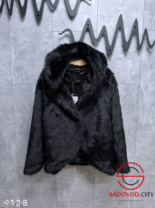 Шуба из эко меха с капюшоном