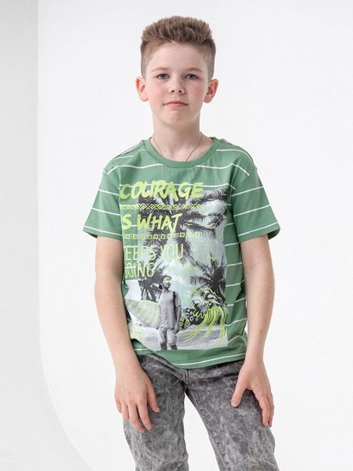CRB wear/CSJB 63120-37-320 Футболка для мальчика,зеленый/Ex.Cherubino