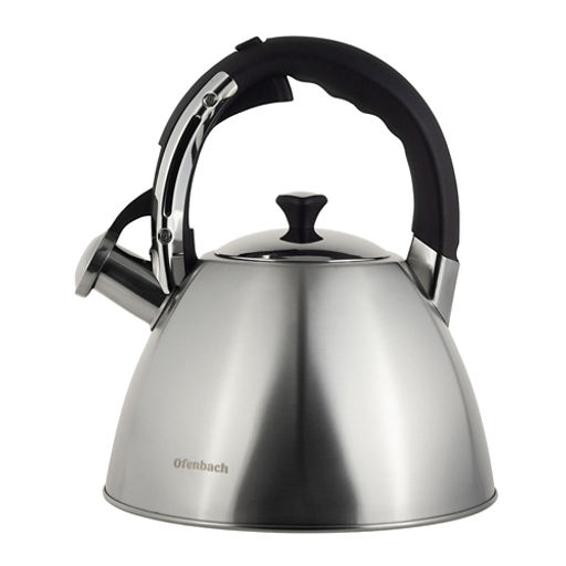 Чайник 3,2л из нержавеющей стали со свистком и ручкой "soft touch" (100307) /KAMILLE/